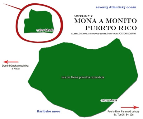 VELKÁ MAPA OSTROVA MONA a MONITO